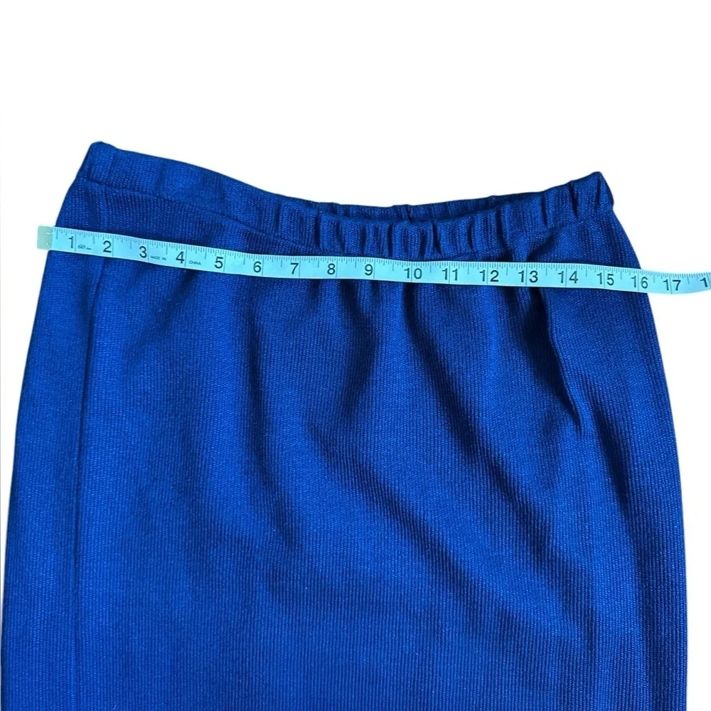 Nilani Royal Blue Knit Midi Skirt Women’s M/L Elastic Waist Casual Sporty - Picture 5 of 8